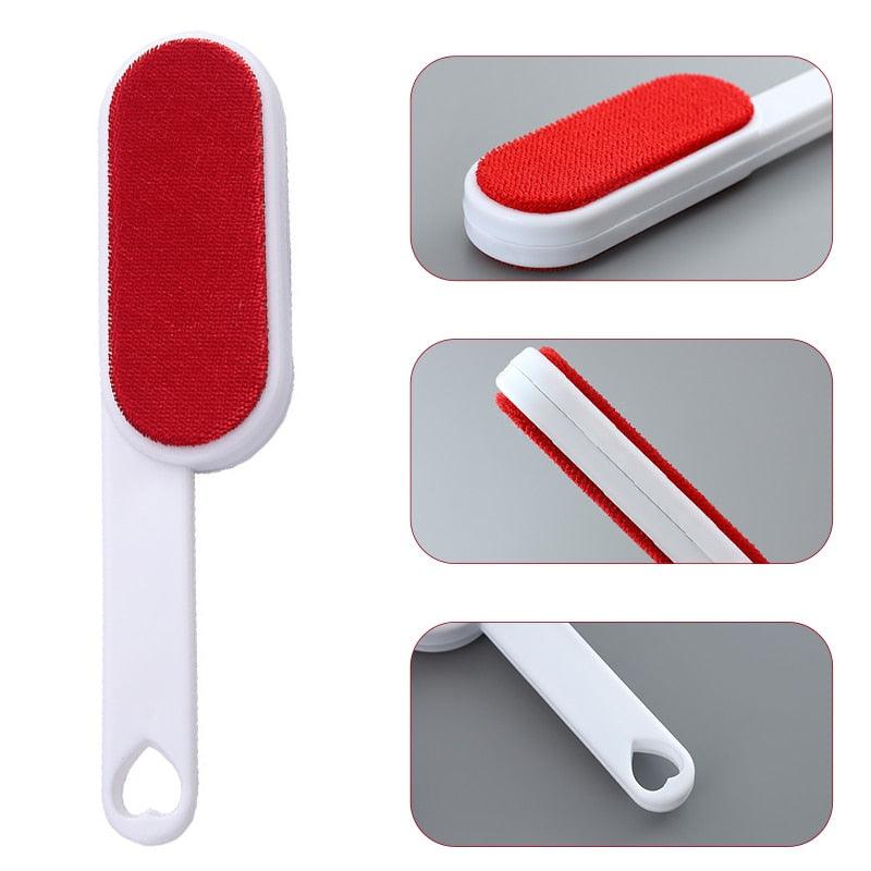 Reusable Double-Sided Pet Hair Brush with Self-Cleaning Base